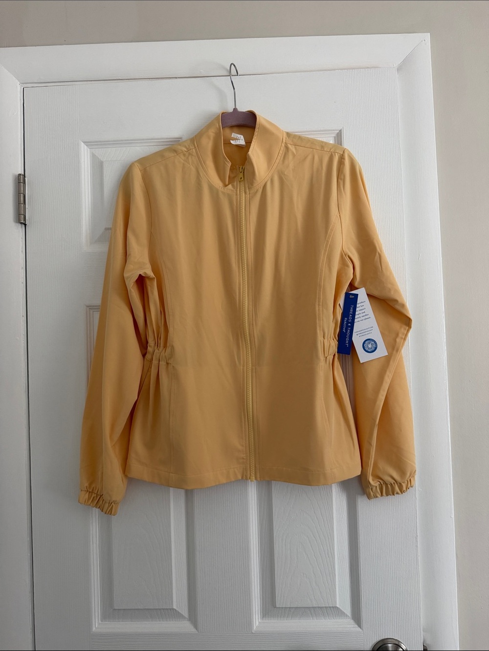 NWT Threads 4 Thought Lightweight Zip Front Jacket - Yellow